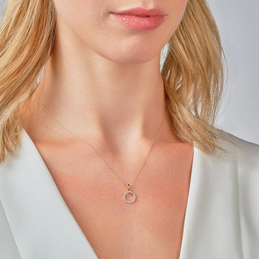 9ct Yellow Gold 0,9ct Diamonds Circle Pendant