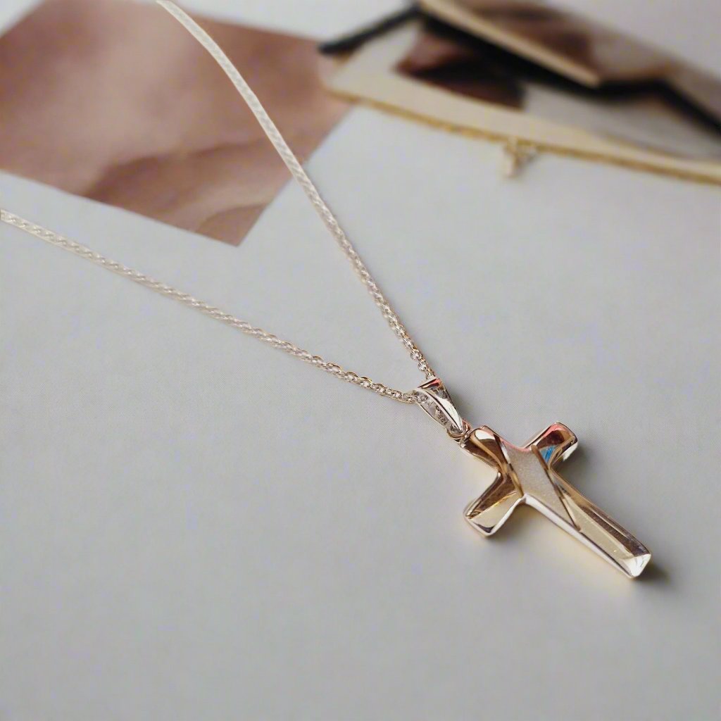 Dome Sterling Silver 20mm Cross