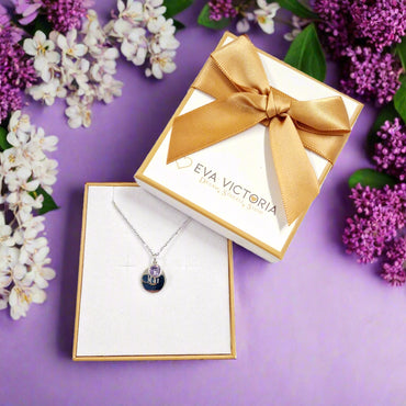 February Birthstone Sterling Silver Pendant & Earrings Set