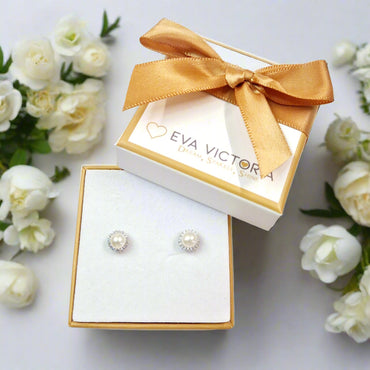 Holly Children Sterling Silver Pearl Earrings