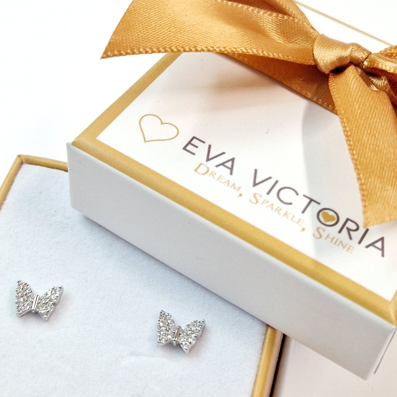 Crystal Butterfly Children Sterling Silver Earrings