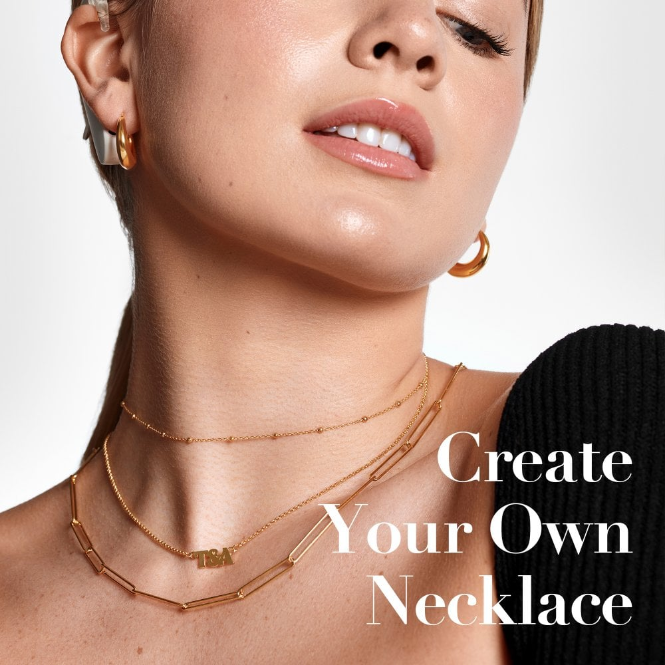 Oval Bead Chain with Name Necklace