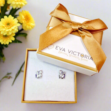 Lilac Unicorns Sterling Silver Studs