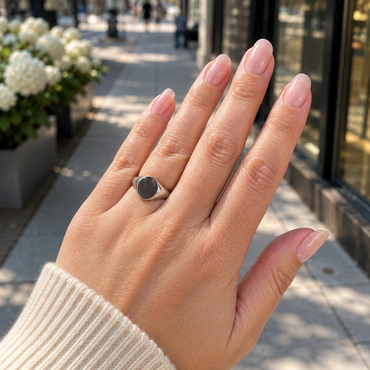 Sterling Silver Oval Signet Ring