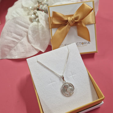 Sterling Silver Padre Pio Medal 16mm with Chain