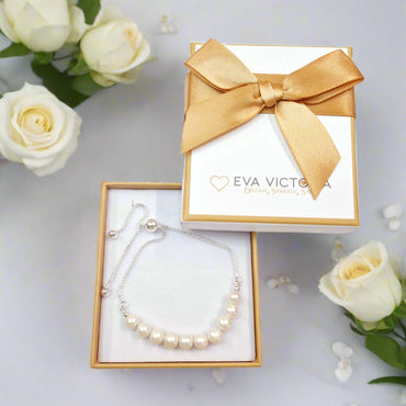 Pearls Sterling Silver Adjustable Bracelet