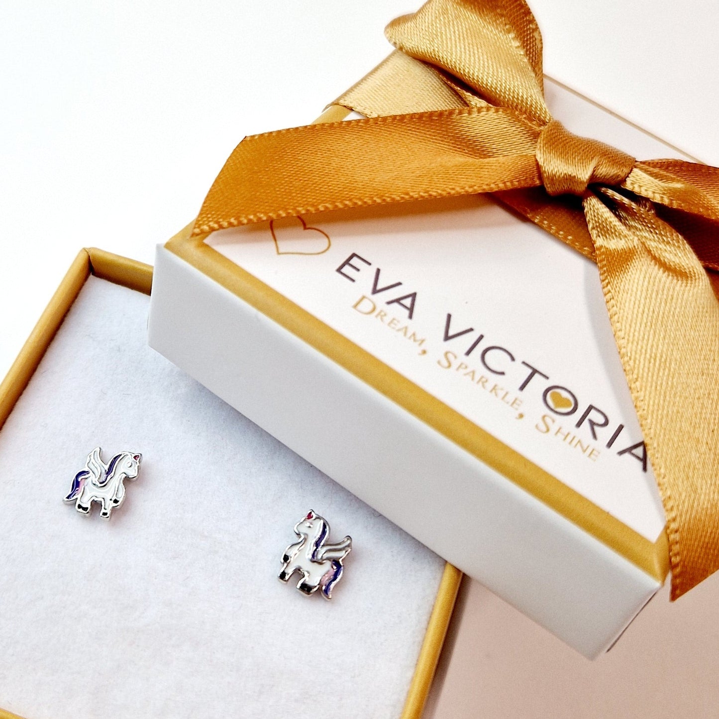 Lilac Unicorns Sterling Silver Studs