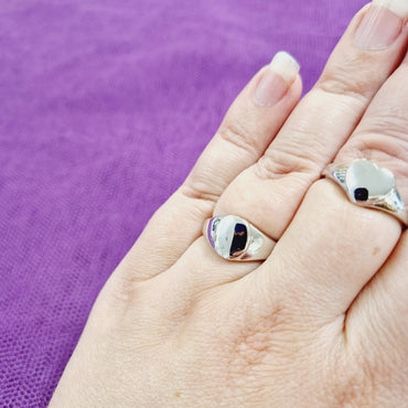 Sterling Silver Heart Signet Ring