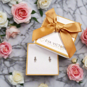 Music Note Children Sterling Silver Stud Earrings 10mm