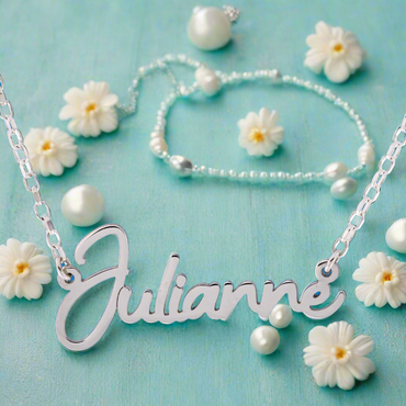 Sterling Silver Personalised Name Necklace - Signature Style