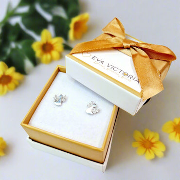 Children's Guardian Angel Pendant & Earrings Sterling Silver Set