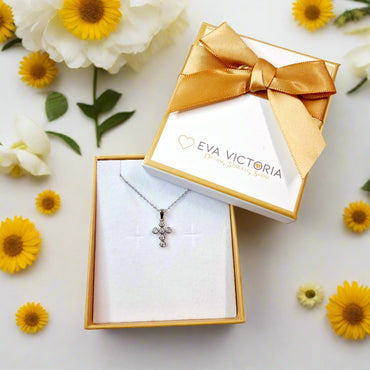 Children Sterling Silver Rounded Cross Pendant