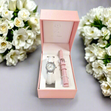 Communion White Watch Mother of Pearl Face & Interchangeable Strap