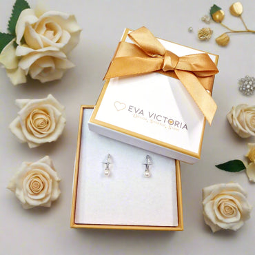 Pearl Collection Small Sterling Silver Huggie Hoops 15mm