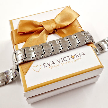 Slánú Neart Elemental Stainless Steel Silver Magnetic Bracelet for Men