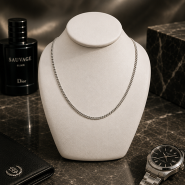 sterling silver 3mm curb chain for men in ireland