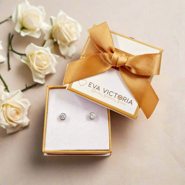 April Birthstone Sterling Silver Pendant & Earrings Set