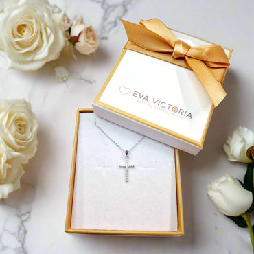Sterling Silver 5mm Cross Pendant & Earrings Set