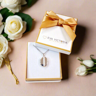 Sterling Silver Oval Photo Locket 18" Chain