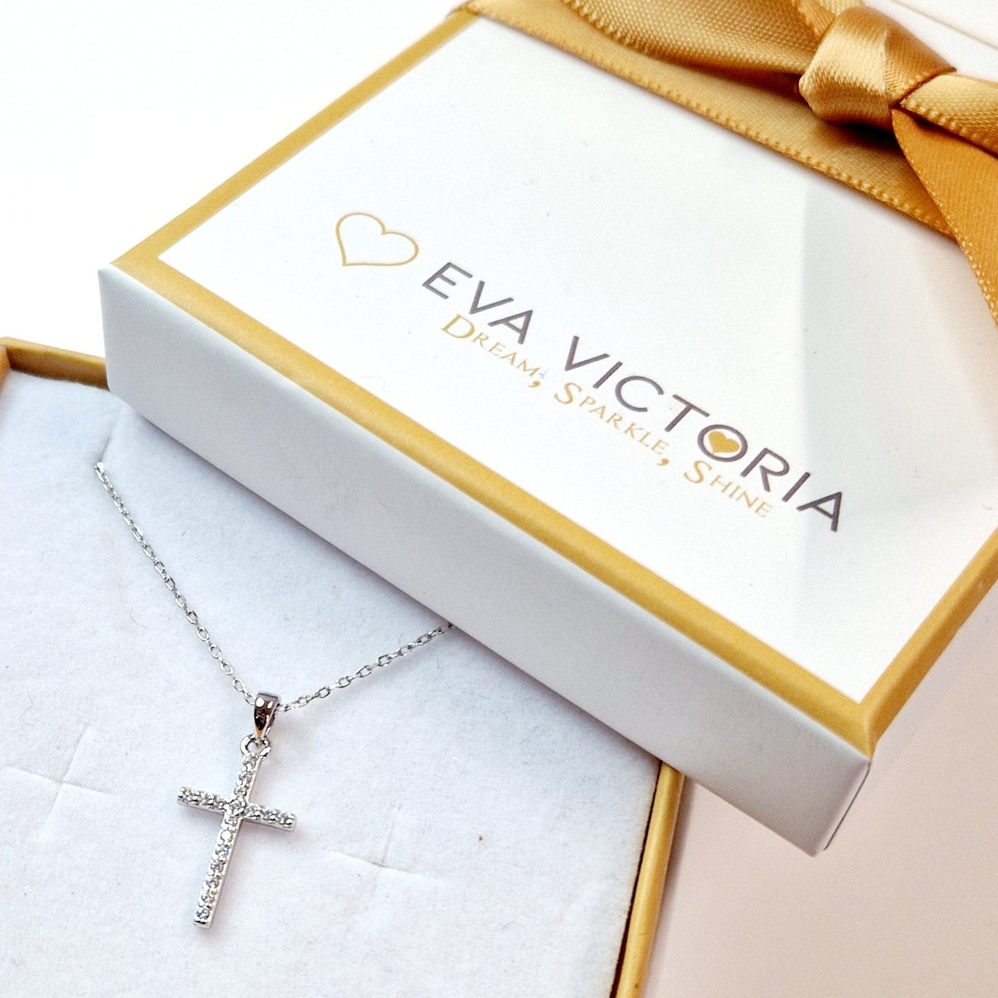 Sparkling Sterling Silver Cross Pendant