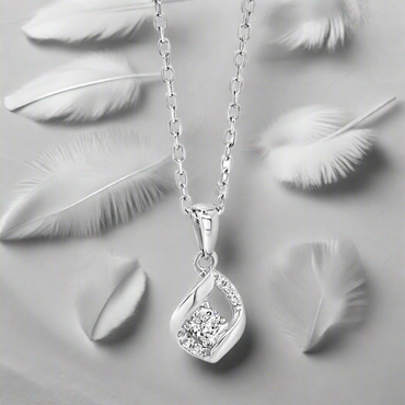 Twist Cubic Zirconia Sterling Silver Pendant