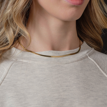 18ct Gold Plated Snake Chain Unisex Necklace