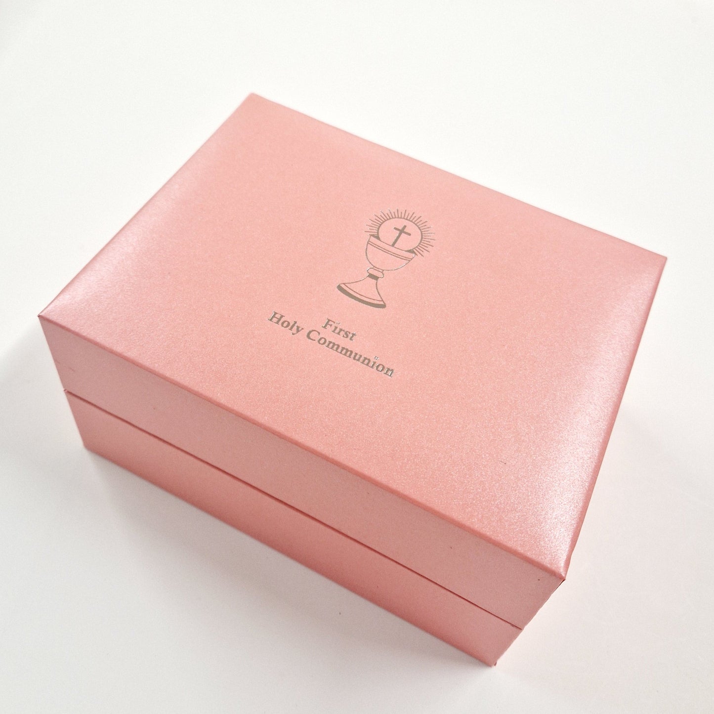 Communion Sterling Silver Curvy Cross & Watch Gift Set & Pink Strap