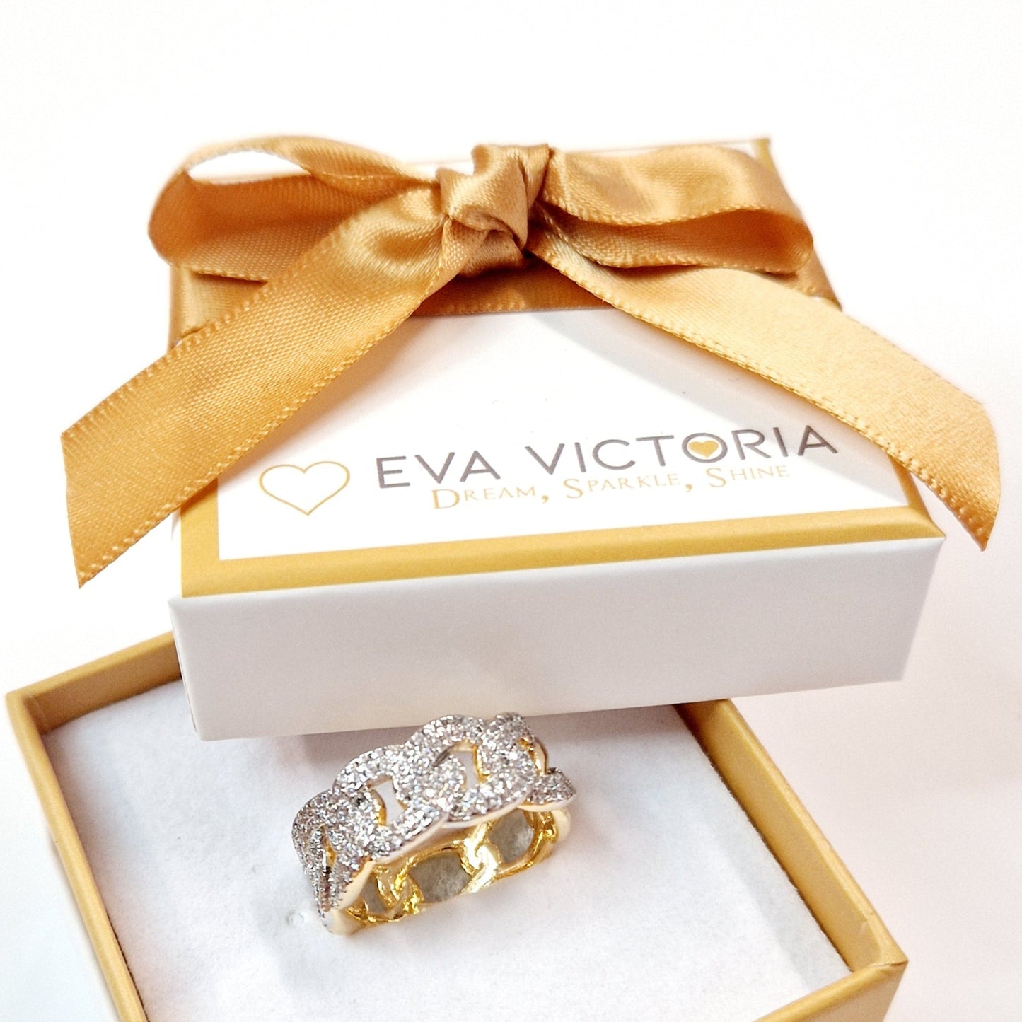 Absolute Jewellery Curb Chain Yellow Gold Dress Ring