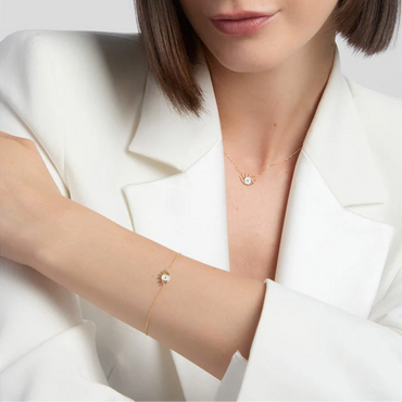 9ct Gold Enamel Evil Eye Bracelet