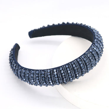 Rita Midnight Blue Beaded Fabric Headband