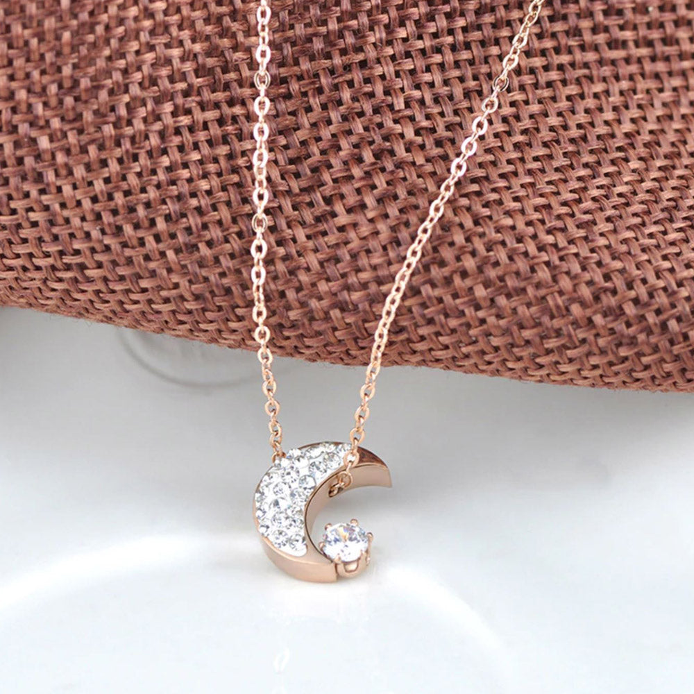 Shop Moon Light Necklace and Earrings Rose Gold Set