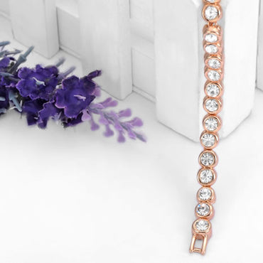 Shop Aubrey Diamante Rose Gold Tennis Bracelet