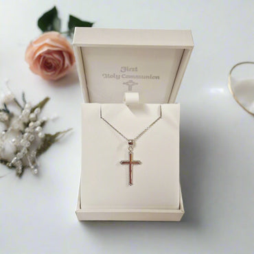 Plain Children Sterling Silver Cross with Chain