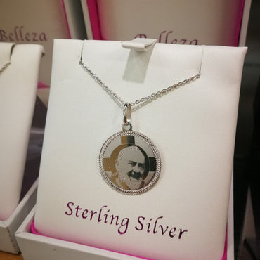St Padre Pio Sterling Silver Medal