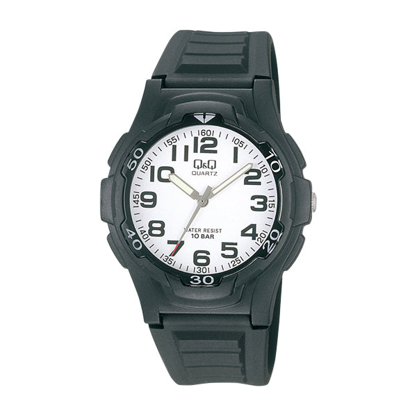 Black Q&Q Analog Kids Watch White Face