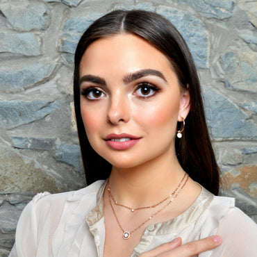 Alla White Opal Rose Gold Hoop Earrings