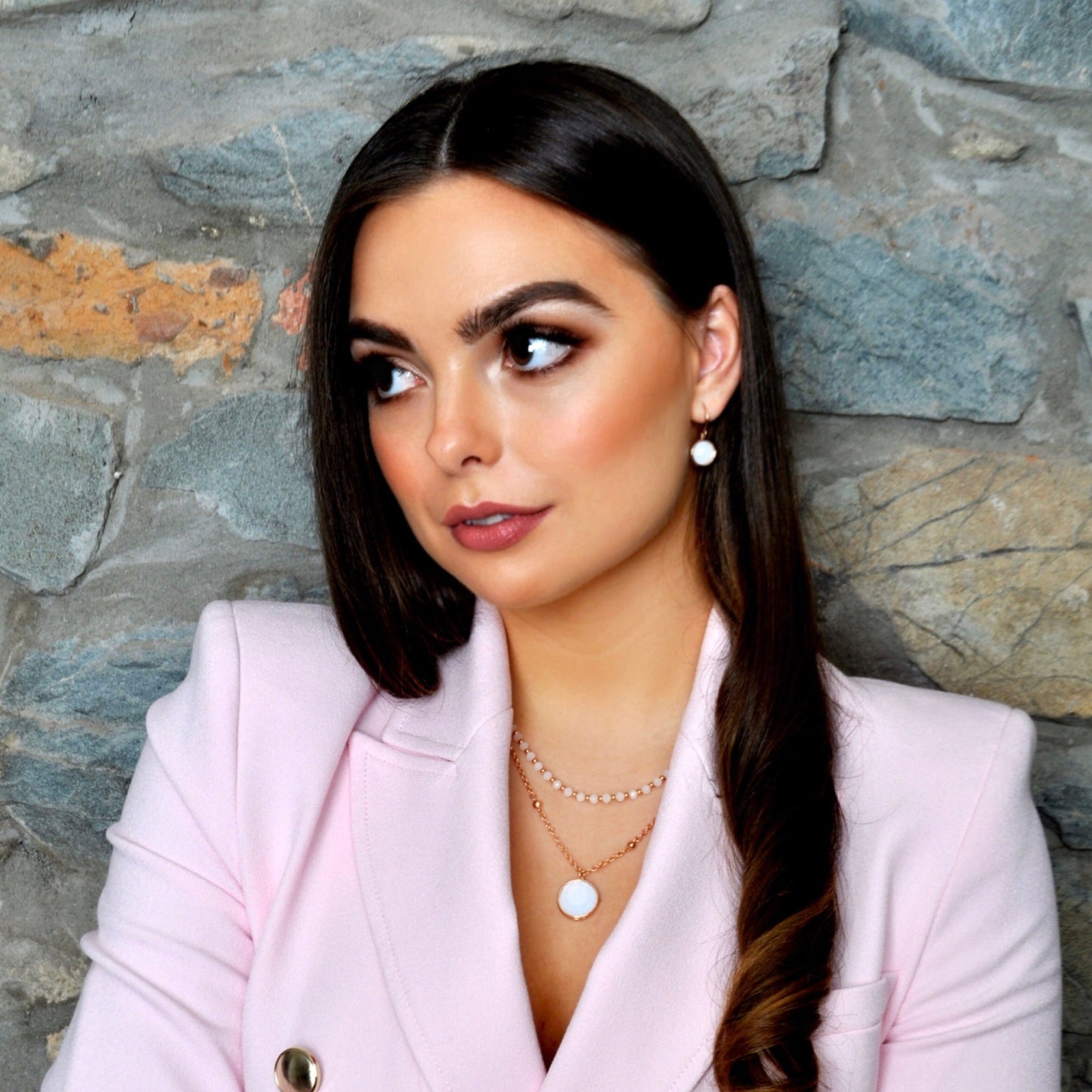 Sonia White Opal Rose Gold Drop Earrings