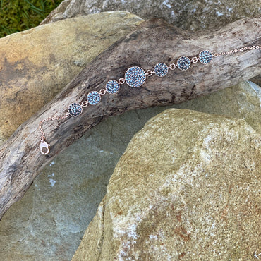 Shop Clara Rose Gold Black Crystals Bracelet