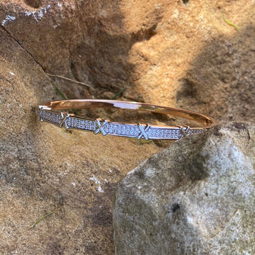 Shop Crisscross Rose Gold Diamante Bangle