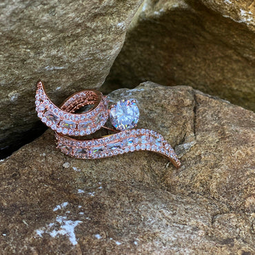 Shop Atlantic Twist Diamante Rose Gold Brooch