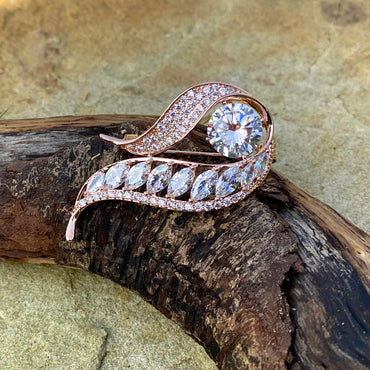 Shop Atlantic Twist Diamante Rose Gold Brooch