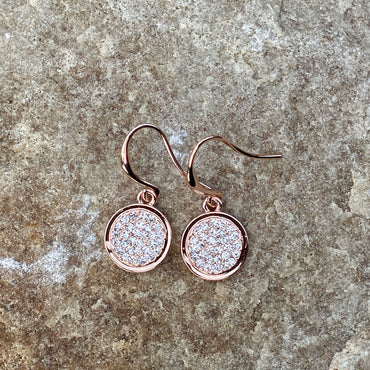 Shop Clara Clear Crystals Rose Gold Drop Earrings