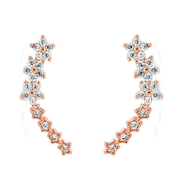 Shop Flora Rose Gold Crawler Earrings Set