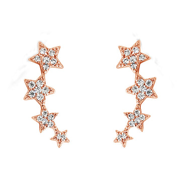 Shop Four Stars Rose Gold Crawler Earrings