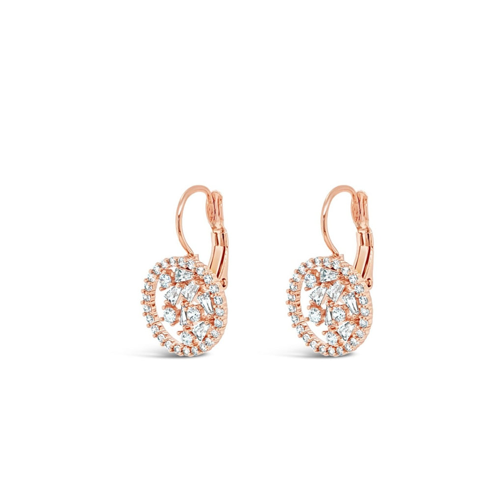 Florence Rose Gold Crystals Drop Earrings