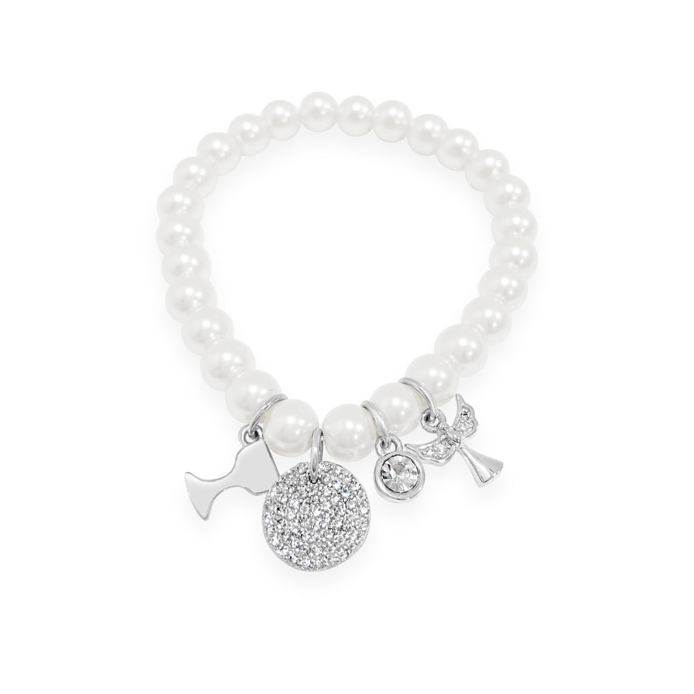 Annie Pearls Children Sterling Silver Communion Bracelet