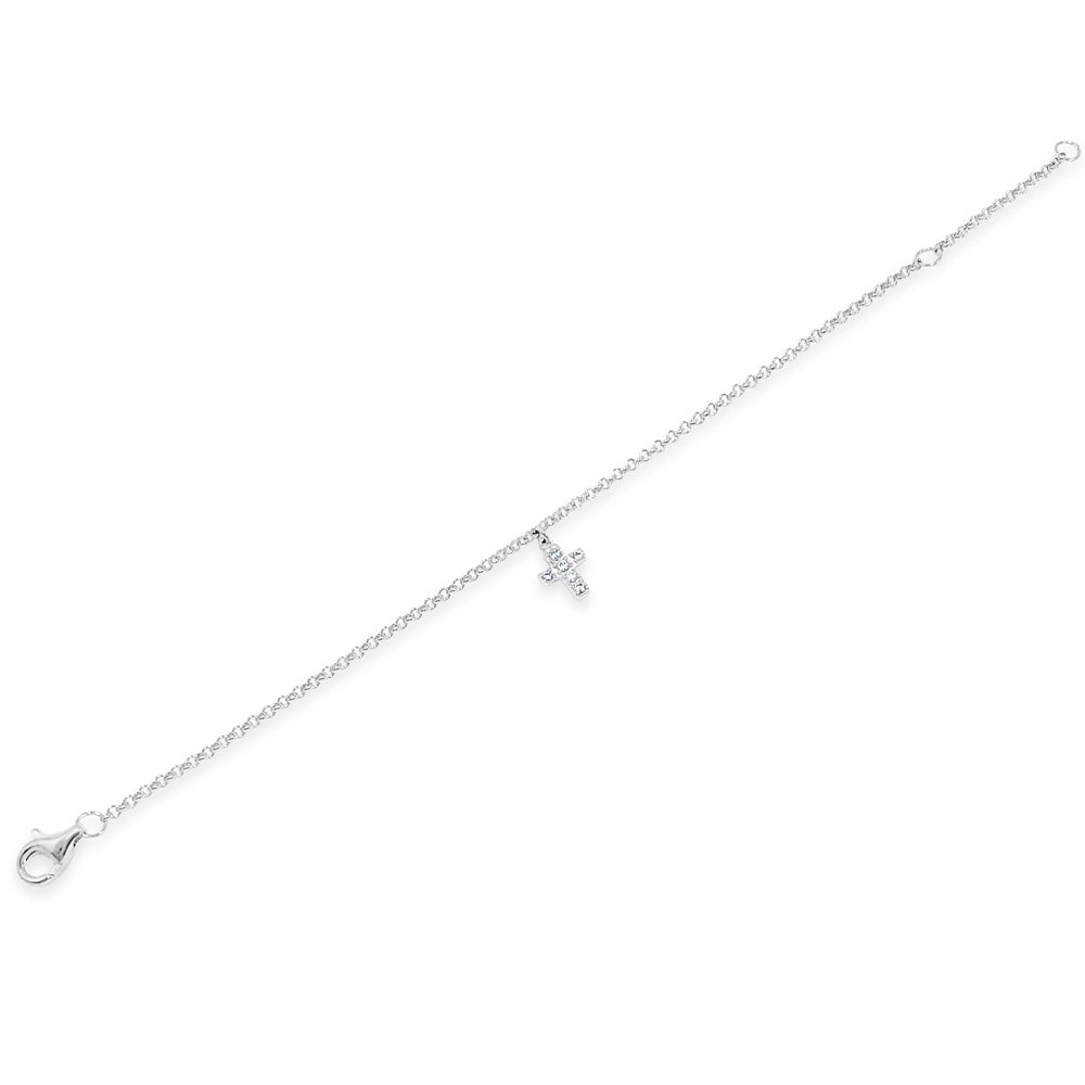 Cross Charm Children Sterling Silver Communion Bracelet