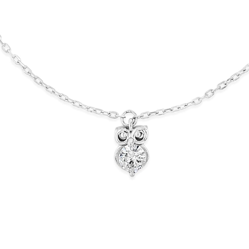 Crystal Owl Children Sterling Silver Bracelet