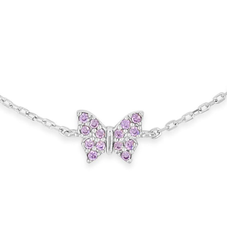 Amethyst Butterflies Children Sterling Silver Bracelet