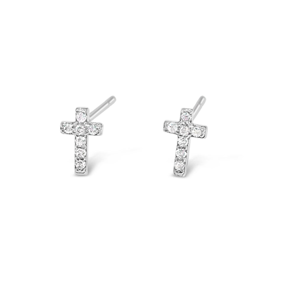 Emma Children Sterling Silver Cross Earrings